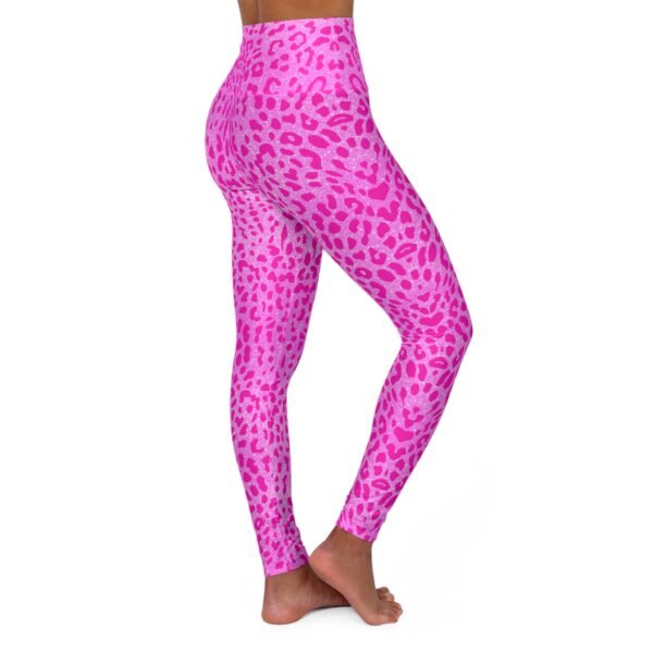 Hot Pink Cheetah Print Yoga Leggings - Image 3