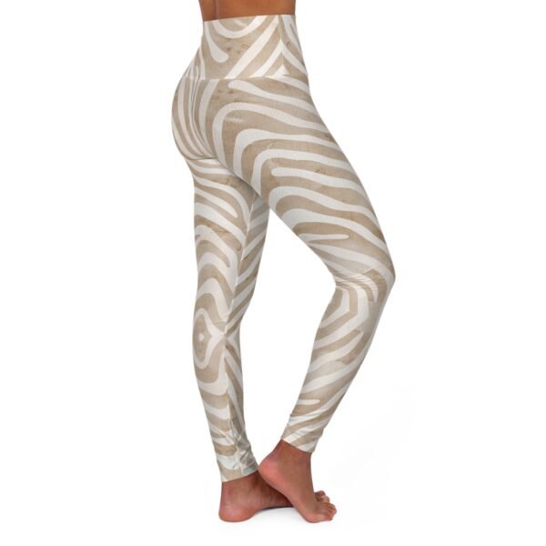 Gold Zebra Print Yoga Leggings - Image 3