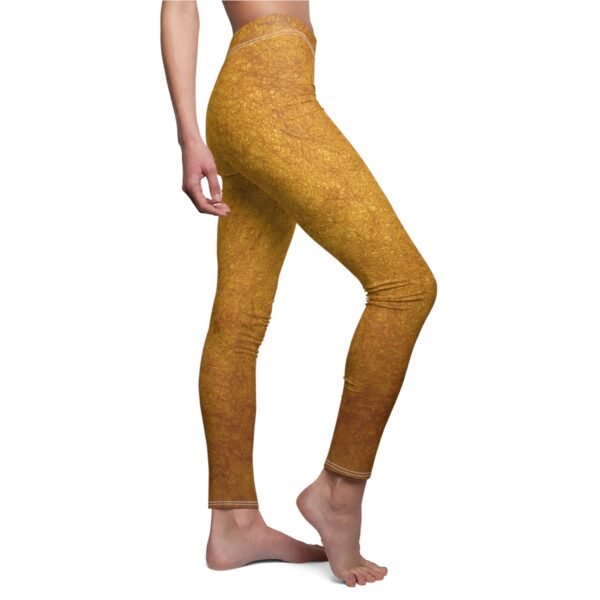 Leggings - Gold Crushed Velvet Print - Image 3