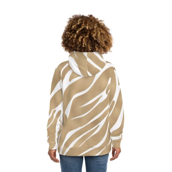 Woman's Soft Beige Zebra Print Hoodie - Image 2