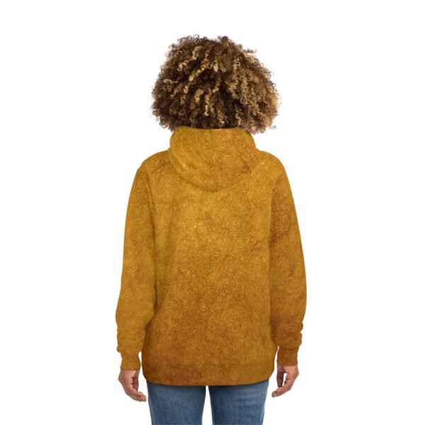 Crushed Suede Print Fashion Hoodie in Gold - Image 2