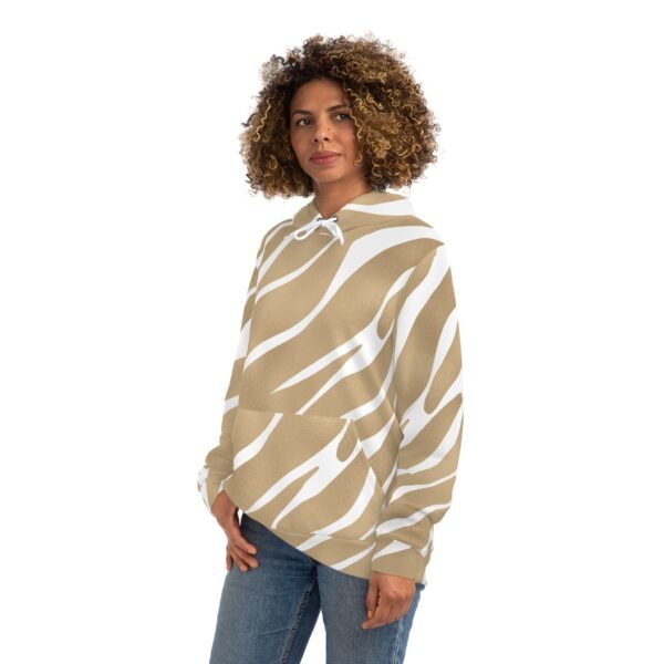 Woman's Soft Beige Zebra Print Hoodie - Image 4