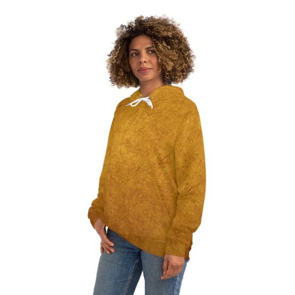 Crushed Suede Print Fashion Hoodie in Gold - Image 4