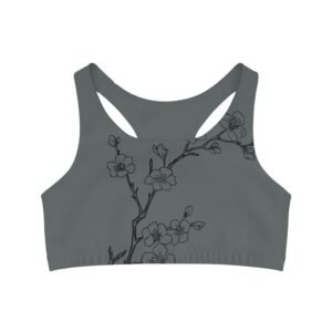 Cherry Blossom Sketch Seamless Sports Bra
