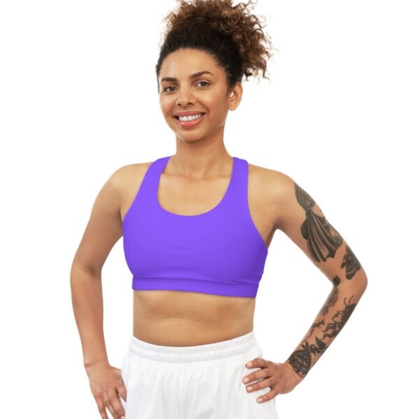 Purple Seamless Moisture Wick Sports Bra - Image 3