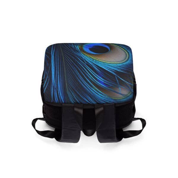 Peacock Feather Canvas Backpack - Image 3